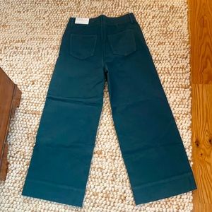 Ann Taylor Wide Leg High Rise Green/Blue Pant 6